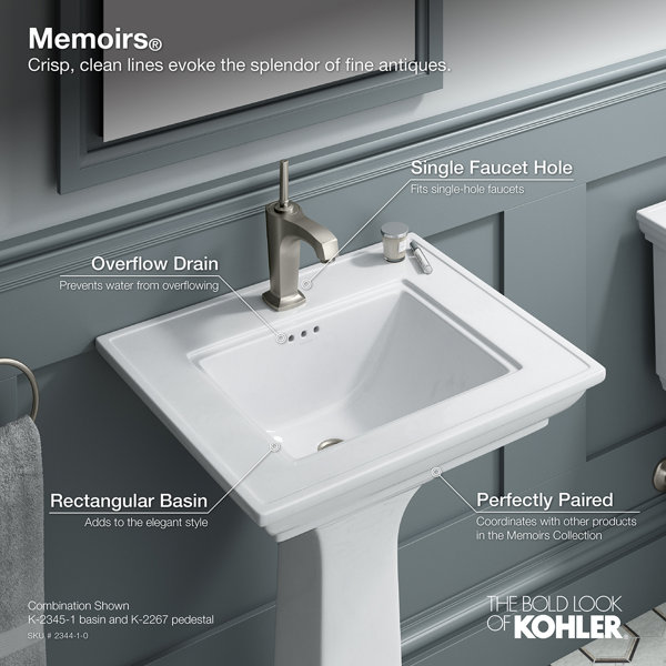 K234480,10,40 Kohler Memoirs® Stately 24" Pedestal Bathroom Sink